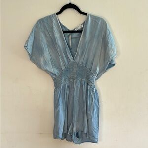 She + Sky Blue Relaxed Dolman Sleeve Romper